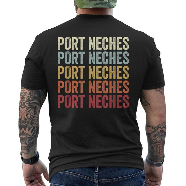 Port-Neches Texas Port-Neches Tx Retro Vintage Text Men's T-shirt Back Print