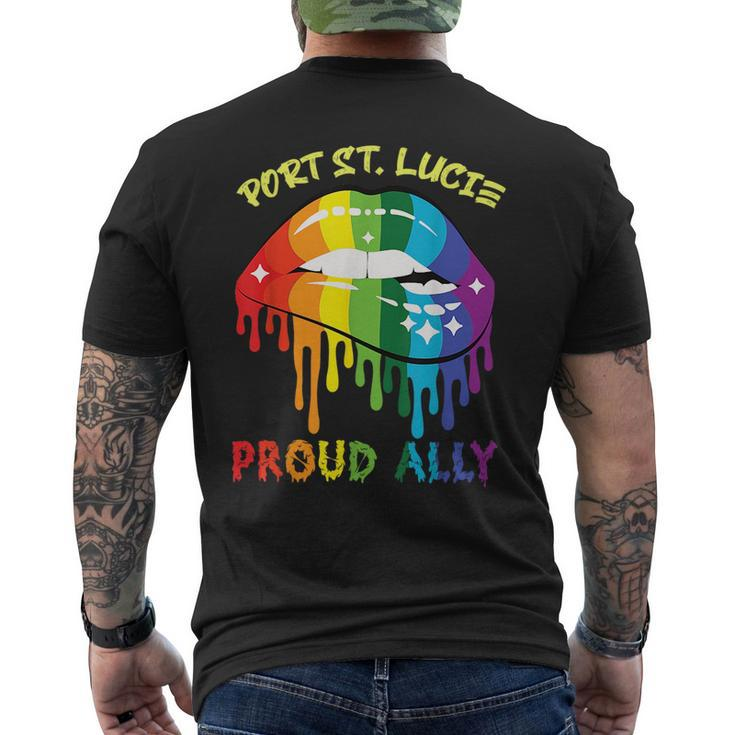 Port St Lucie Proud Ally Lgbtq Pride Sayings  Mens Back Print T-shirt