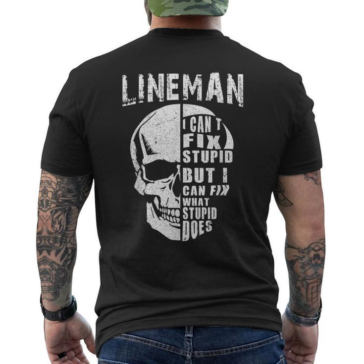 Power Lineman For I Cant Fix Stupid Men's Back Print T-shirt