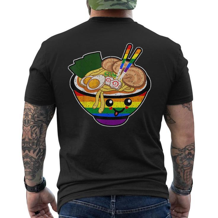Powered By Ramen Lgbt Gay Pride Ally Lgbtq Nonbinary Trans  Mens Back Print T-shirt