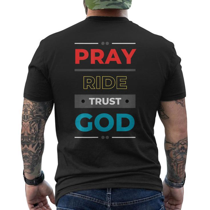 Pray Ride Trust God Men's T-shirt Back Print