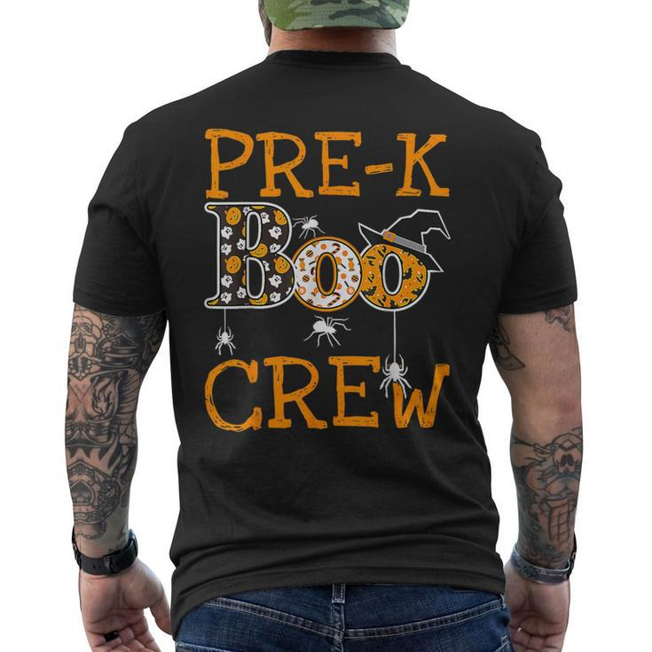 Pre-K Boo Crew Teacher Student Team Halloween Costume Men's T-shirt Back Print