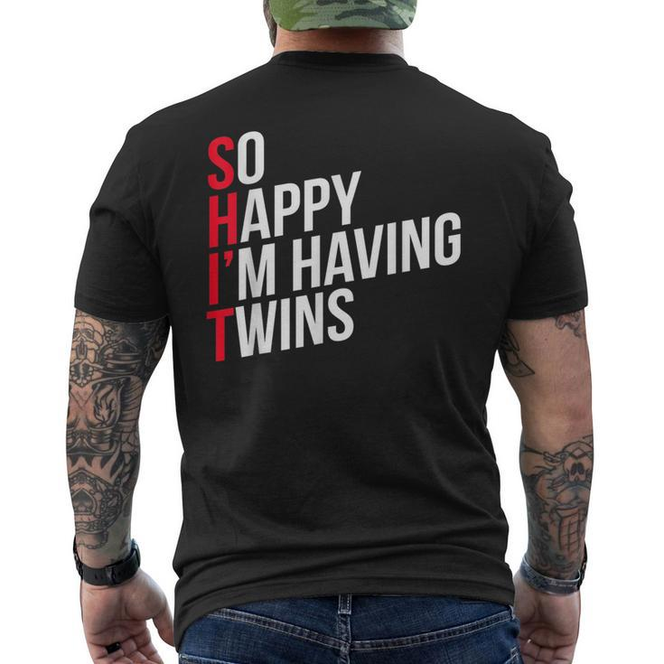 Pregnancy Announcement So Happy That Im Having Twins Funny Mens Back Print T-shirt