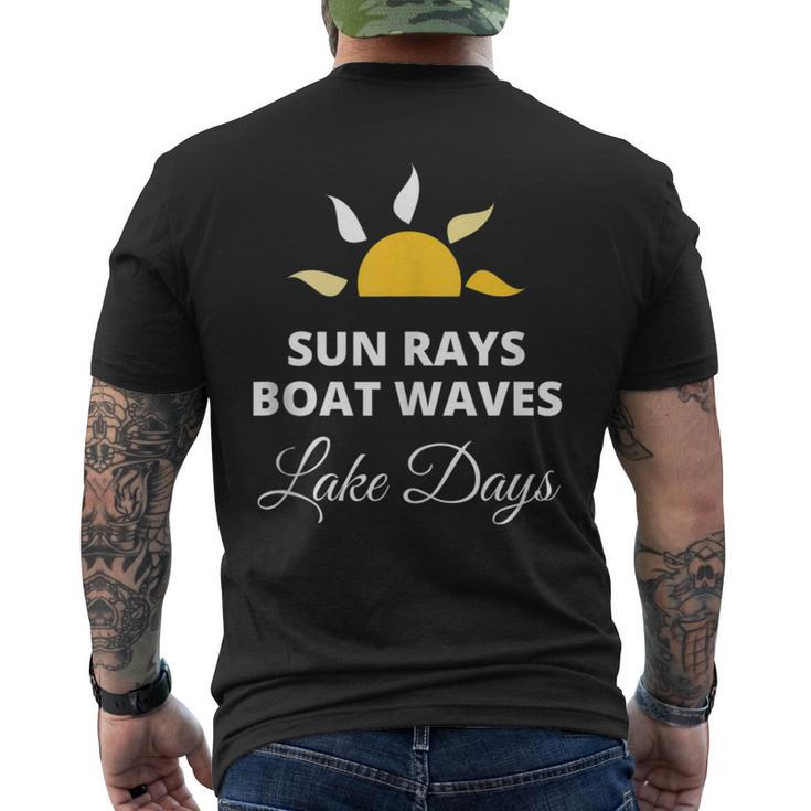Preppy Nautical Anchor Gifts Sun Rays Boat Waves Lake Days  Mens Back Print T-shirt