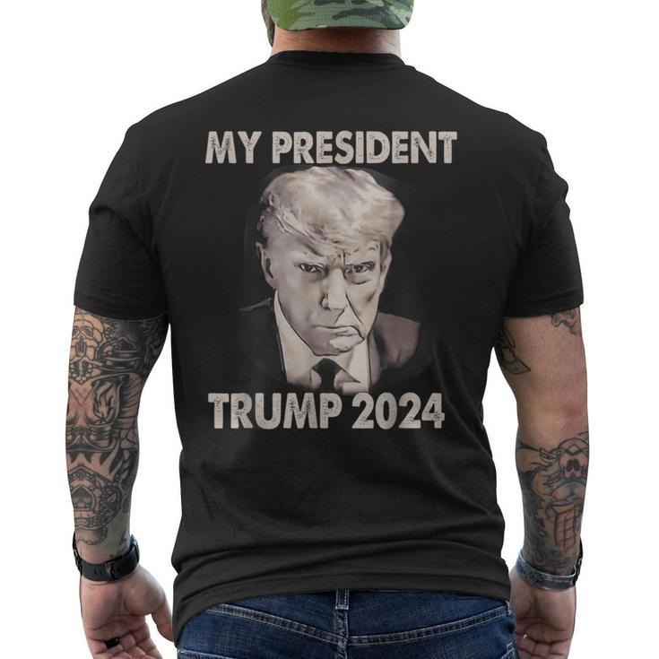 My President Trump 2024 Shot Trump President 2024 Men's T-shirt Back Print