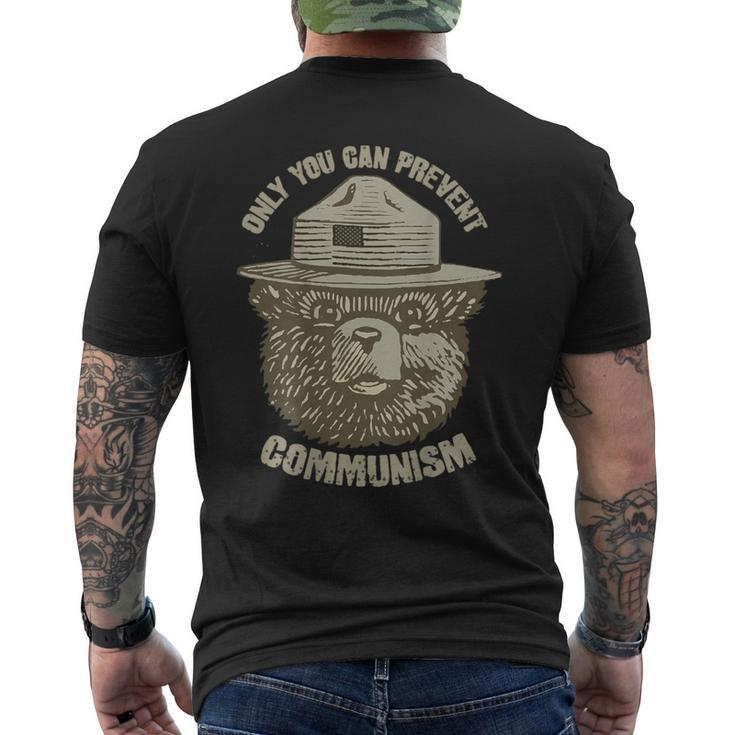 Only You Can Prevent Communism Camping Bear Men's T-shirt Back Print
