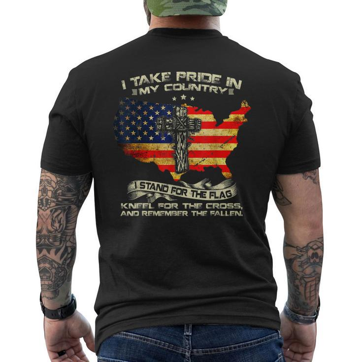 I Take Pride In My Country I Stand For Flag American Veteran Men's Back Print T-shirt