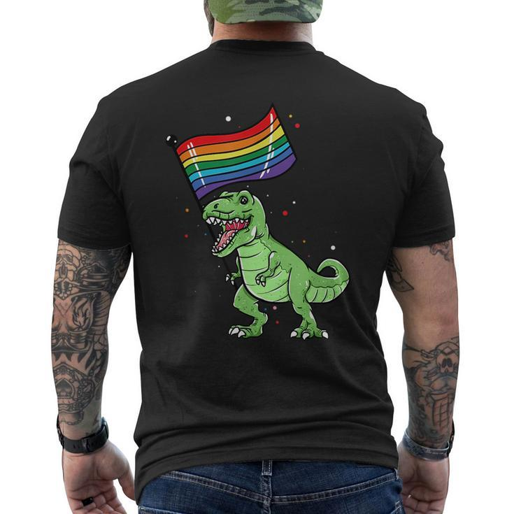 Pride Dinosaur Lgbt Gay Lesbian Transgender Trans Nonbinary  Mens Back Print T-shirt