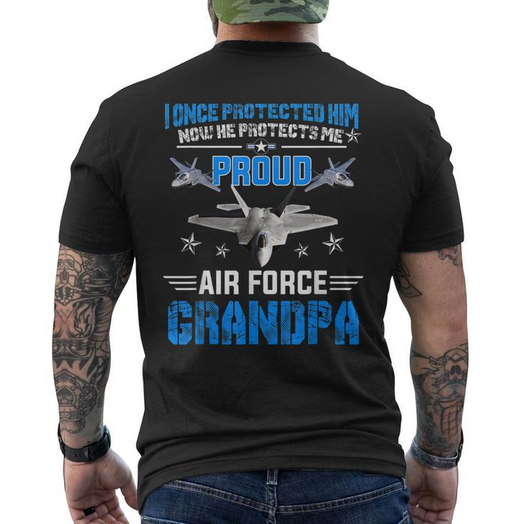 Pride Military Family Proud Grandpa Air Force Men's Back Print T-shirt