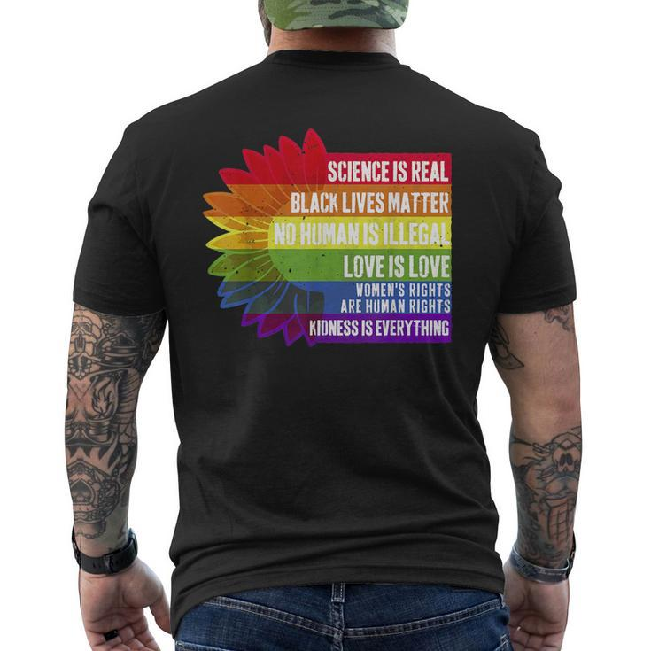 Pride Science Real Black Lives Matter Love Is Love Lgbtq  Mens Back Print T-shirt