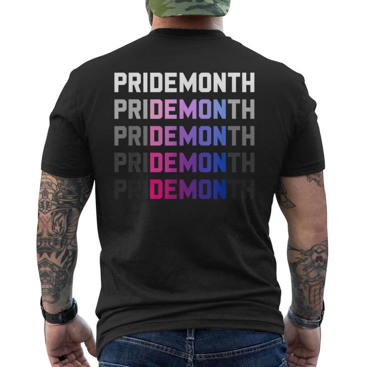 Pridemonth Demon Vintage Human Right Bisexual  Mens Back Print T-shirt