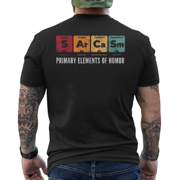 Primary Elements Of Humor Science Sarcasm S Ar Ca Sm Funny  Mens Back Print T-shirt