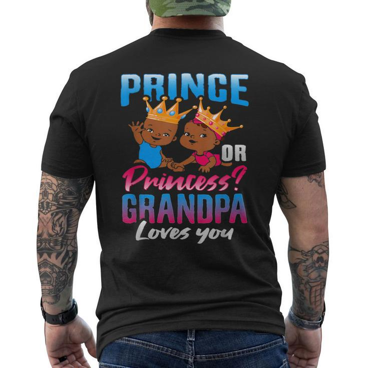Prince Or Princess Grandpa Gender Reveal Decoration Supplies  Mens Back Print T-shirt