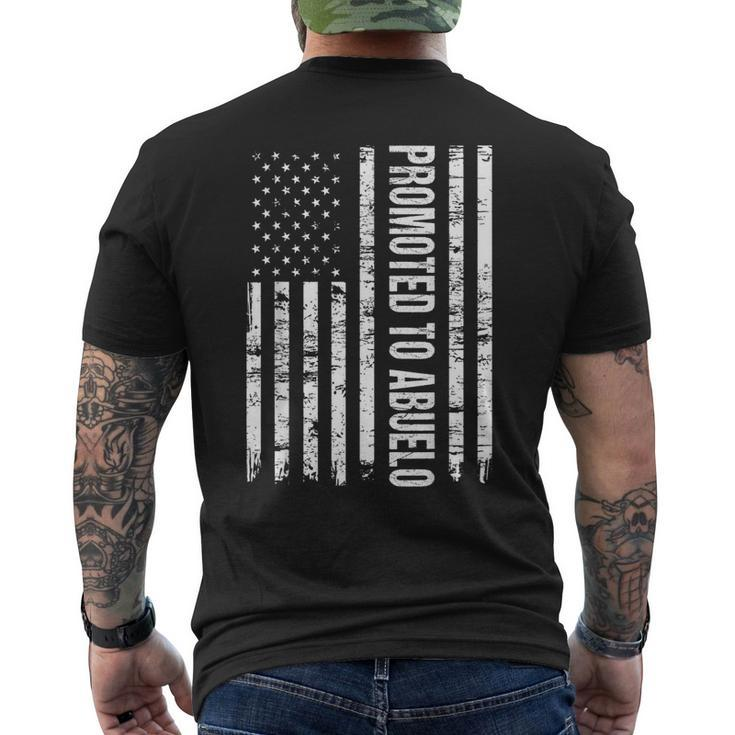 Promoted To Abuelo New Grandpa Vintage American Flag Men's Back Print T-shirt