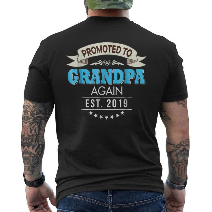 Promoted To Grandpa Again Est 2019 New Men's Back Print T-shirt