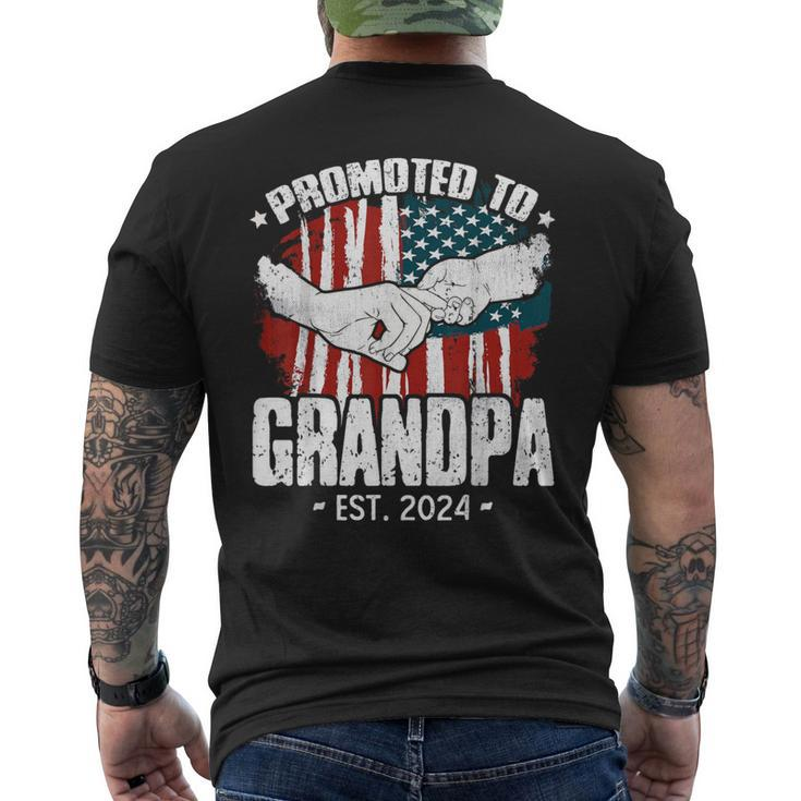 Promoted To Grandpa Est 2024 Patriotic Grandpa Fathers Day Men's T-shirt Back Print