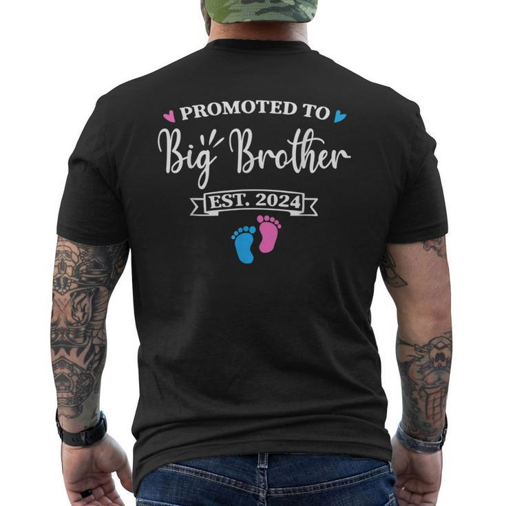 Promoted To Big Brother Est 2024 Pink Or Blue Bro Love You  Mens Back Print T-shirt
