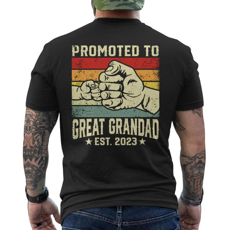 Promoted To Great Grandad Est 2023 Vintage New Dad   Funny Gifts For Dad Mens Back Print T-shirt