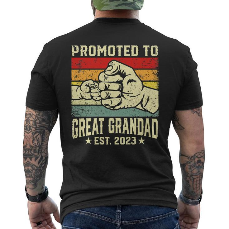 Promoted To Great Grandad Est 2023 Vintage New Dad   Funny Gifts For Dad Mens Back Print T-shirt