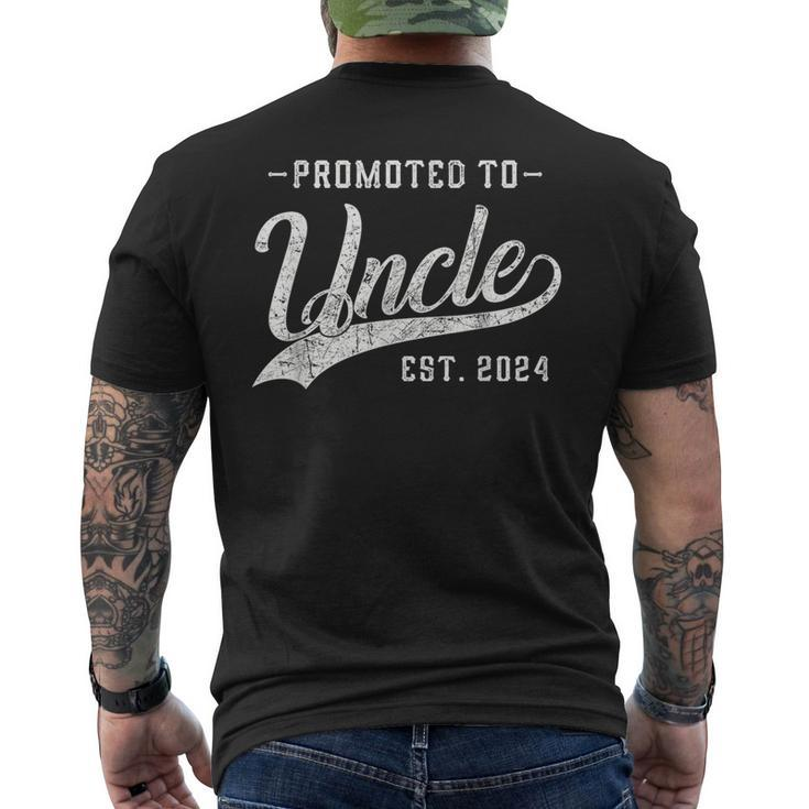 Promoted To Uncle Est 2024 Father's Day To New Dad Men's T-shirt Back Print
