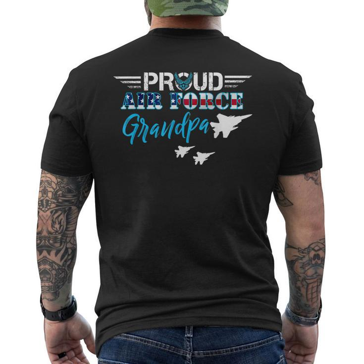 Proud Air Force Grandpa Us Military Veteran Day Men's Back Print T-shirt