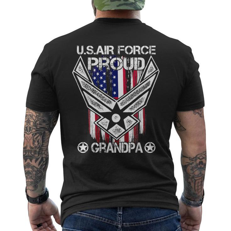 Proud Air Force Grandpa Veteran Pride Men's Back Print T-shirt
