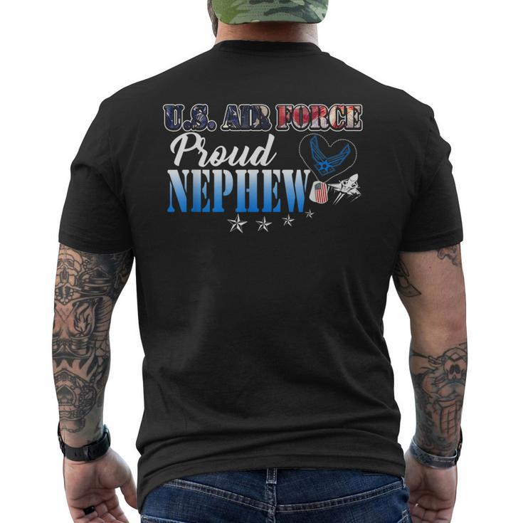 Proud Air Force Nephew Heart Military Family Mens Men's Back Print T-shirt