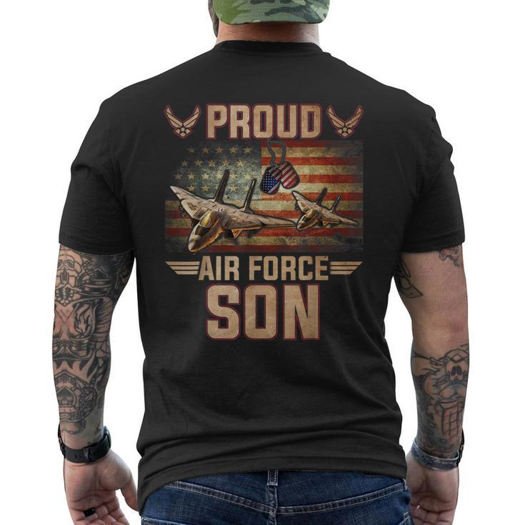 Proud Air Force Son Veteran Pride Men's Back Print T-shirt