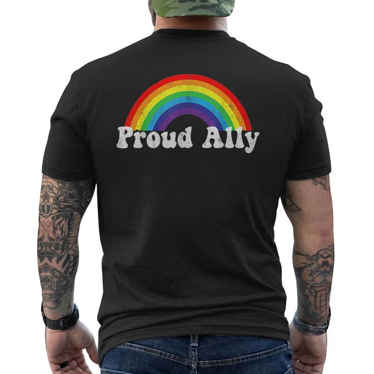 Proud Ally Lgbtq Lesbian Gay Bisexual Trans Pan Queer Gift  Mens Back Print T-shirt
