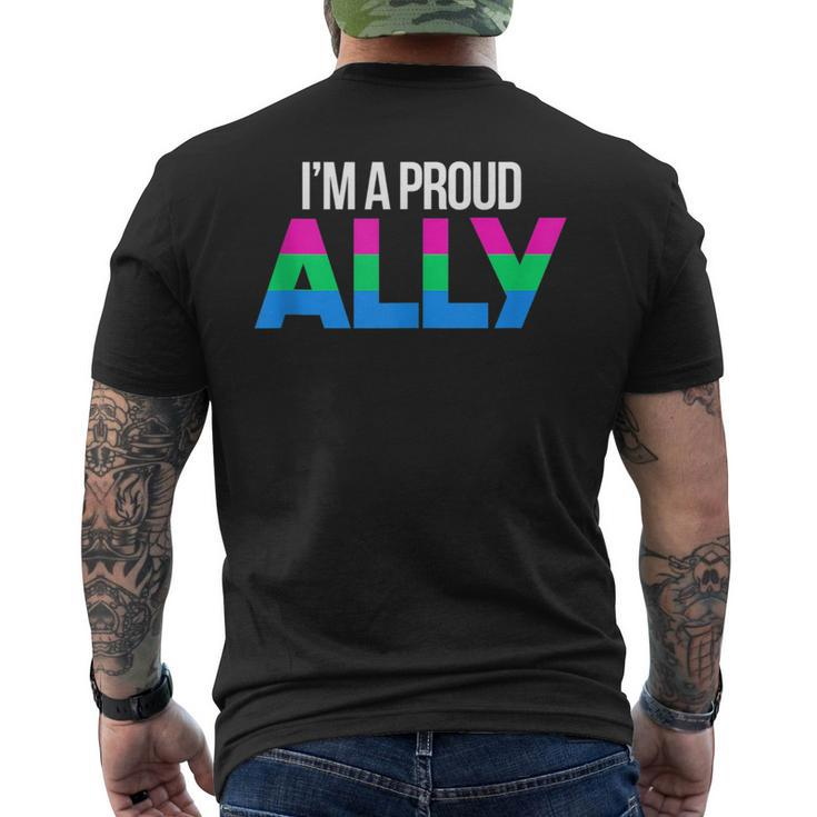 Proud Ally Poly Flag Lgbt Pride Flag Polyamorous Gay Lesbian  Mens Back Print T-shirt
