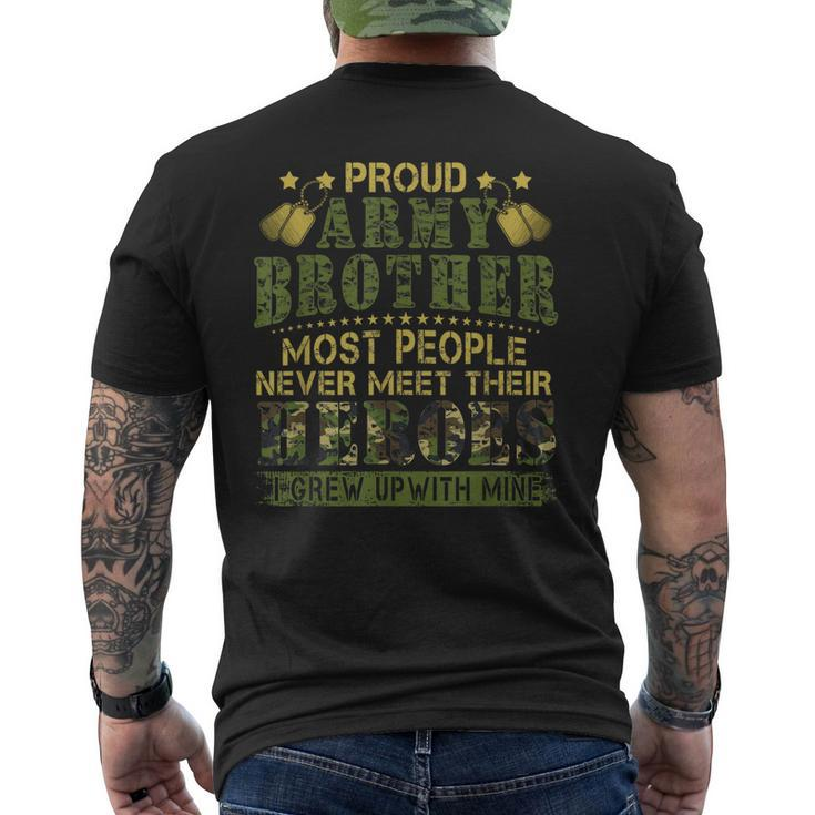Proud Army Brother Patriotic Military Veteran Men's Back Print T-shirt