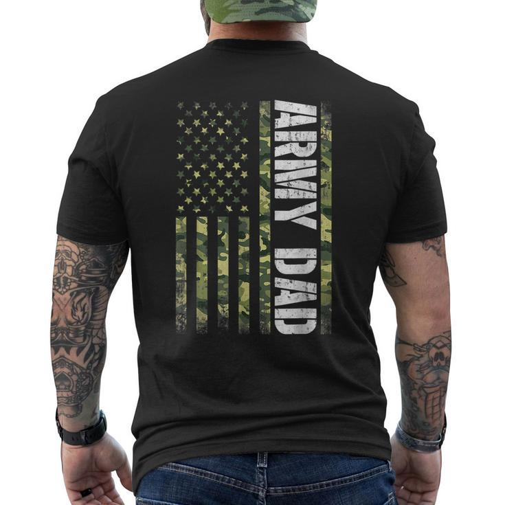 Proud Army Dad United States Usa Flag For Fathers Day Men's Back Print T-shirt