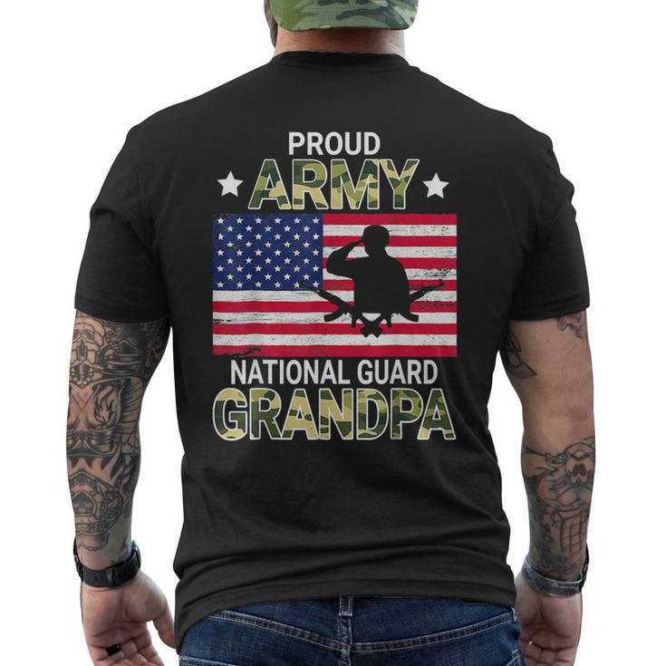 Proud Army National Guard Grandpa American Father Daddy Papa Men's Back Print T-shirt