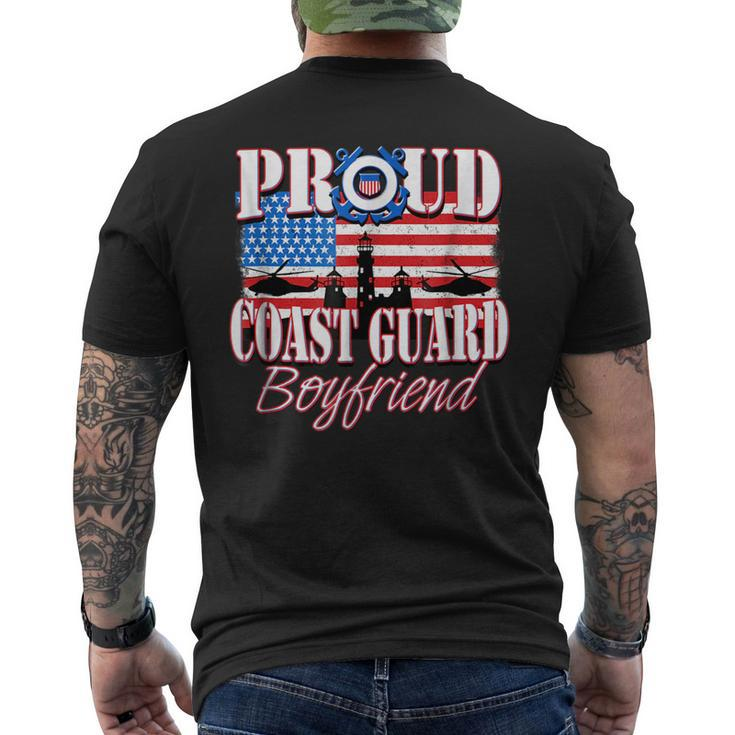 Proud Coast Guard Boyfriend Usa Flag  Men Usa Funny Gifts Mens Back Print T-shirt