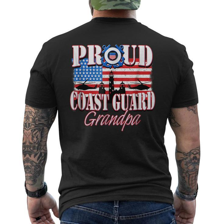 Proud Coast Guard Grandpa Usa Flag  Men Grandpa Funny Gifts Mens Back Print T-shirt