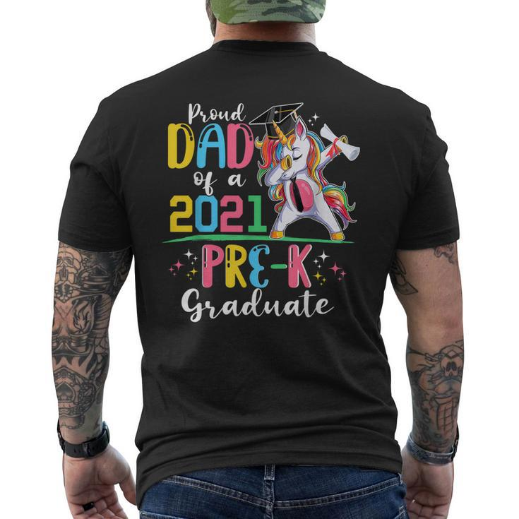 Proud Dad Of A 2021 Prek Graduate Unicorn Grad Senior Men's Back Print T-shirt