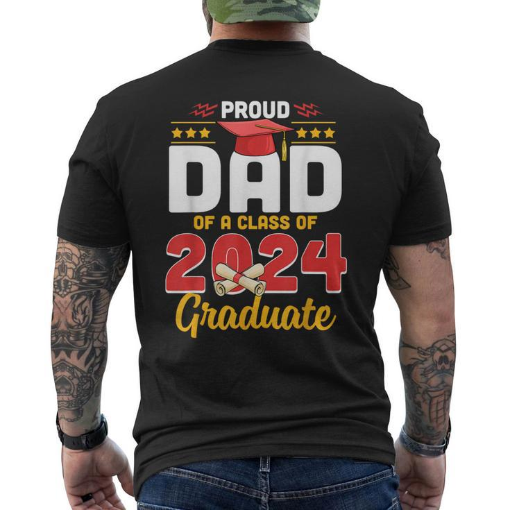 Proud Dad Of A Class Of 2024 Graduate Senior Men Family Men's Back Print T-shirt
