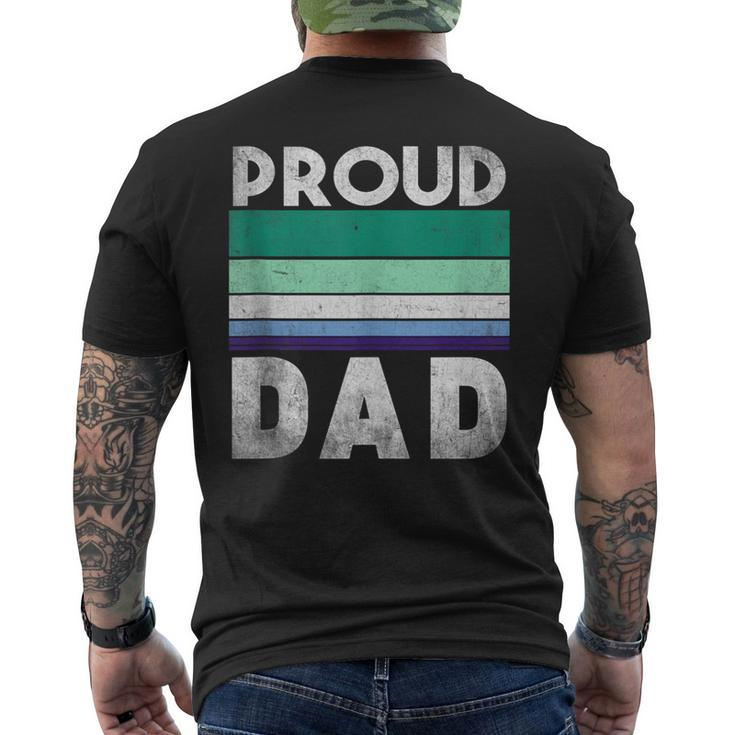 Proud Dad Mlm Pride Lgbt Ally Funny Gay Male Mlm Flag  Mens Back Print T-shirt