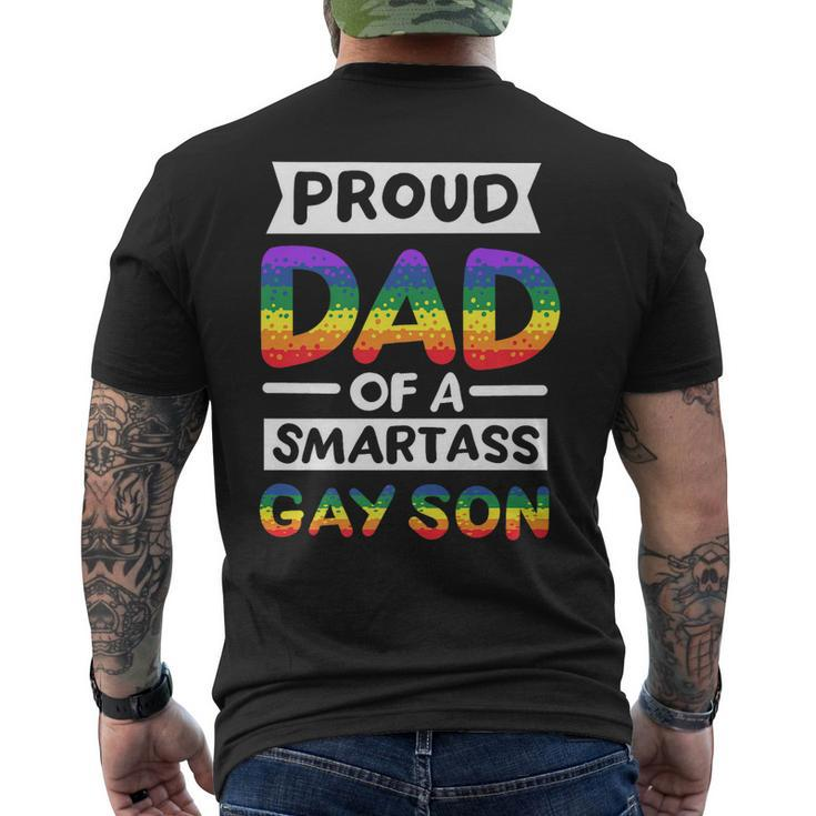 Proud Dad Of A Smartass Gay Son Funny Lgbt Pride Month Men   Mens Back Print T-shirt