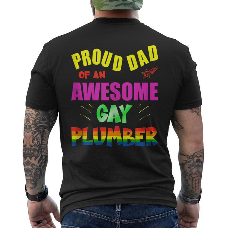 Proud Dad Of An Awesome Gay Plumber Lgbt Gay Pride  Mens Back Print T-shirt