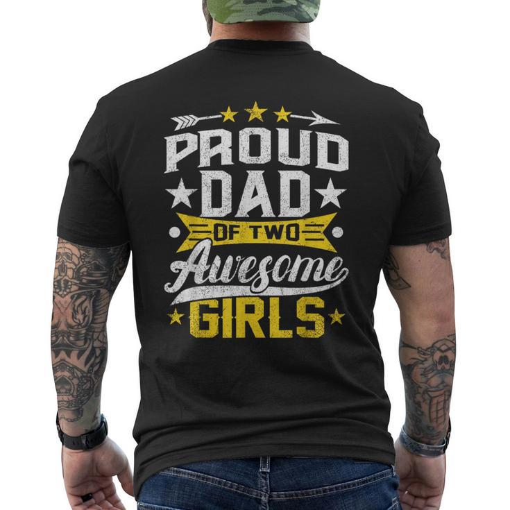 Proud Dad Of Two Awesome Girls Father Day  Mens Back Print T-shirt