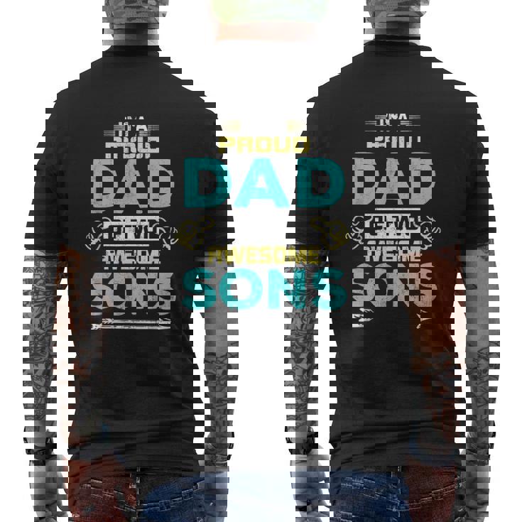 I Am Proud Dad Of Two Awesome Sons Men's Back Print T-shirt