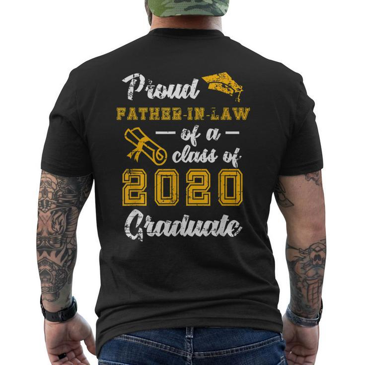 Proud Fatherinlaw Of 2020 College Graduate Senior Yellow Men's Back Print T-shirt