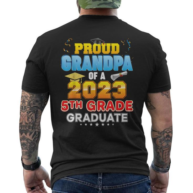 Proud Grandpa Of A Class 2023 5Th Grade Graduate Last Day Men's Back Print T-shirt