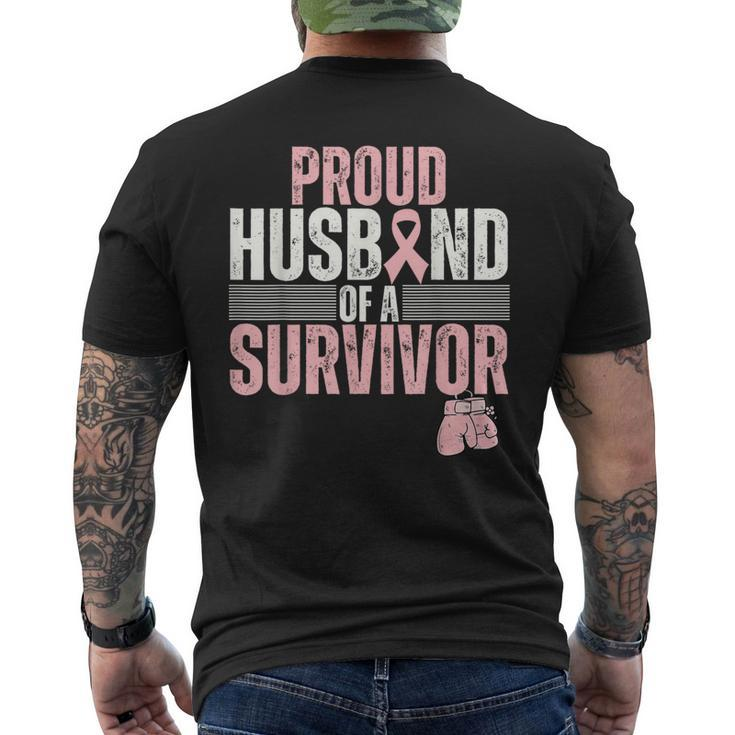 Proud Husband Of Survivor Breast Cancer Survivor Awareness Men's T-shirt Back Print