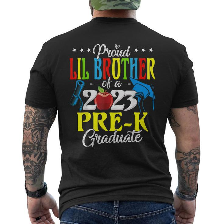 Proud Lil Brother Of A 2023 Prek Graduate Family Lover Men's Back Print T-shirt