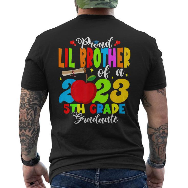 Proud Lil Brother Of A Class Of 2023 5Th Grade Graduate Men's Back Print T-shirt