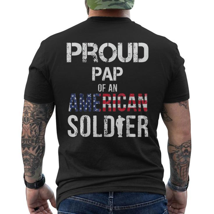 Proud Pap Of A Soldier Army Family Veteran Day Men's Back Print T-shirt