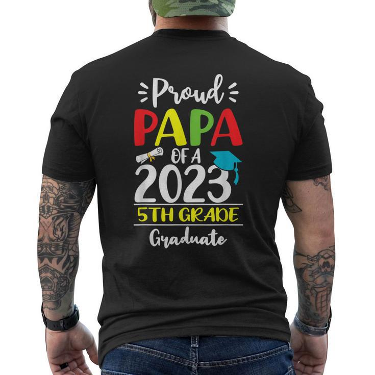 Proud Papa Of A Class Of 2023 5Th Grade Graduate Men's Back Print T-shirt