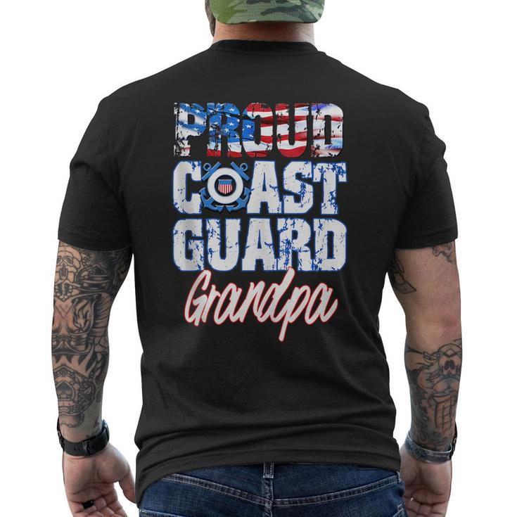 Proud Patriotic Usa Coast Guard Grandpa Usa Flag Men Grandpa Funny Gifts Mens Back Print T-shirt